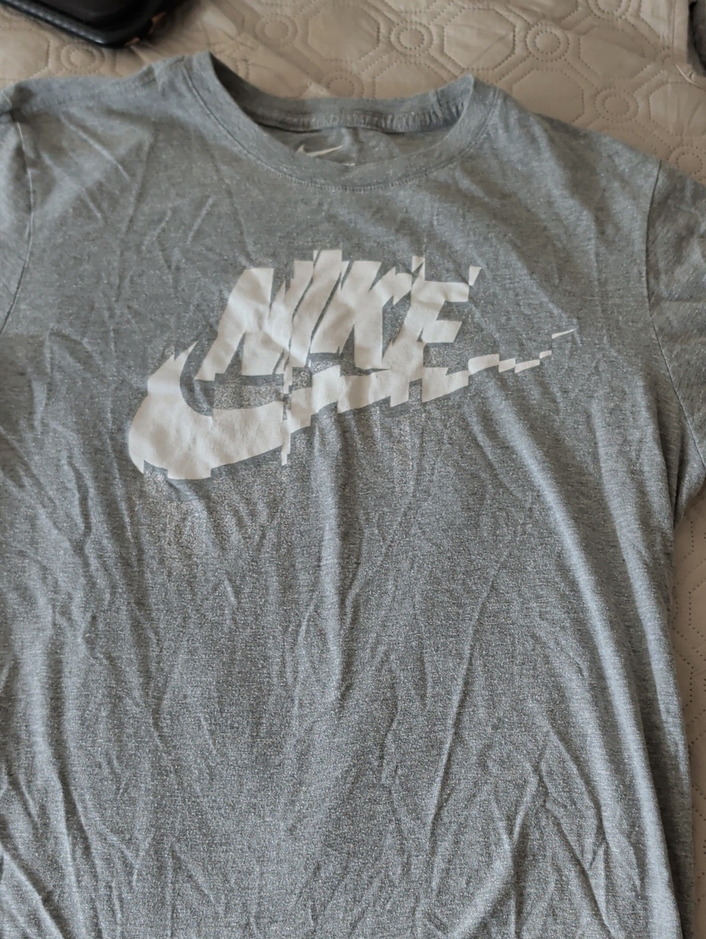 Nike Grey Short Sleeve Tee with White Logo